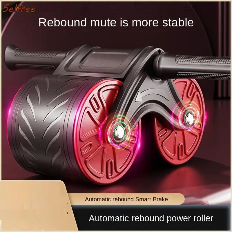 Automatic Rebound Double-Wheel Abdominal Muscle Roller Beginner Mute Tank Wheel Male and Female Fitness Equipment Selfree