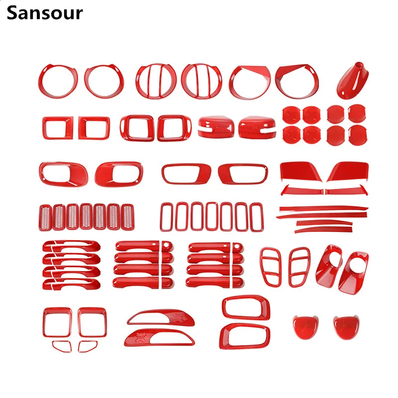 

Автомобильная передняя решетка радиатора Sansour, задняя лампа, дверная ручка, декоративная наклейка для Jeep Renegade 2015, внешние аксессуары