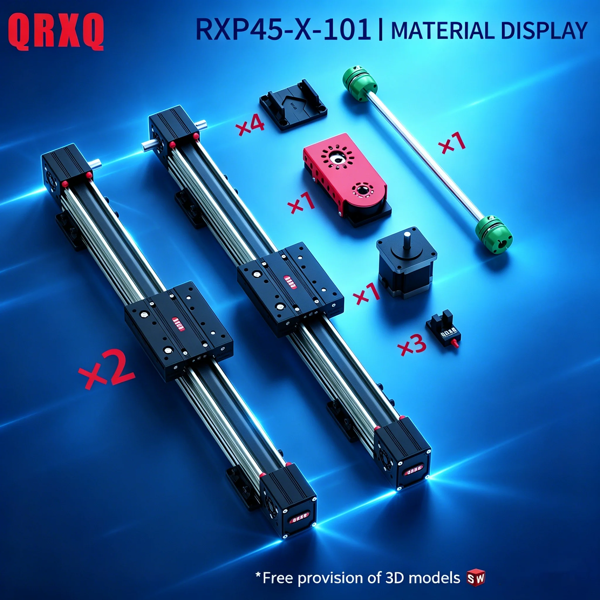 Cnc Gantry H-type Sliding Table Rail Linear 50-6000mm Stroke Sliding Table NEMA23 Stepper Motor Kit Linear Guide XYZ Axis 2