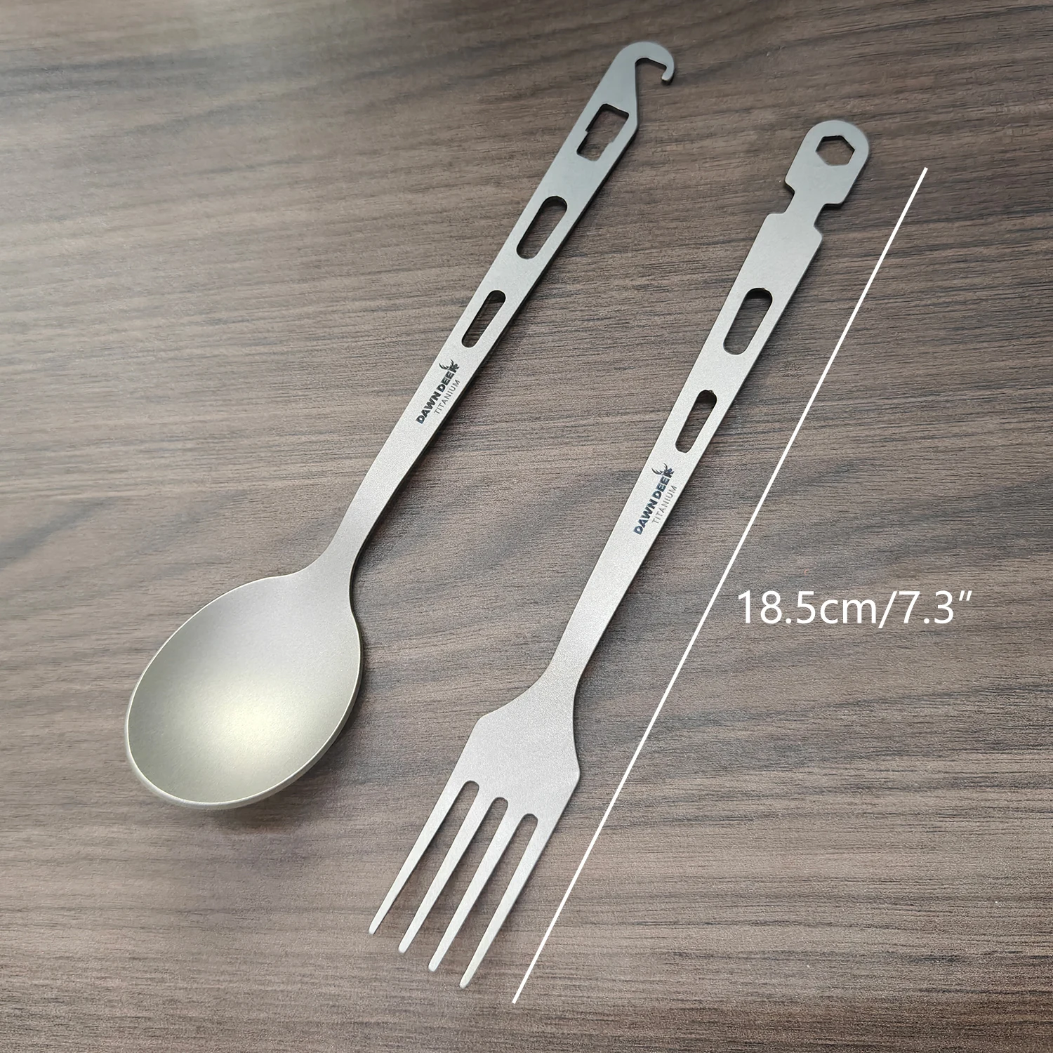 3-in-1 Titanium Ultra-Light Cutlery Set Multifunctional Portable Food Topper Cutlery with Beer Open Design Titanium Spoon - view 3