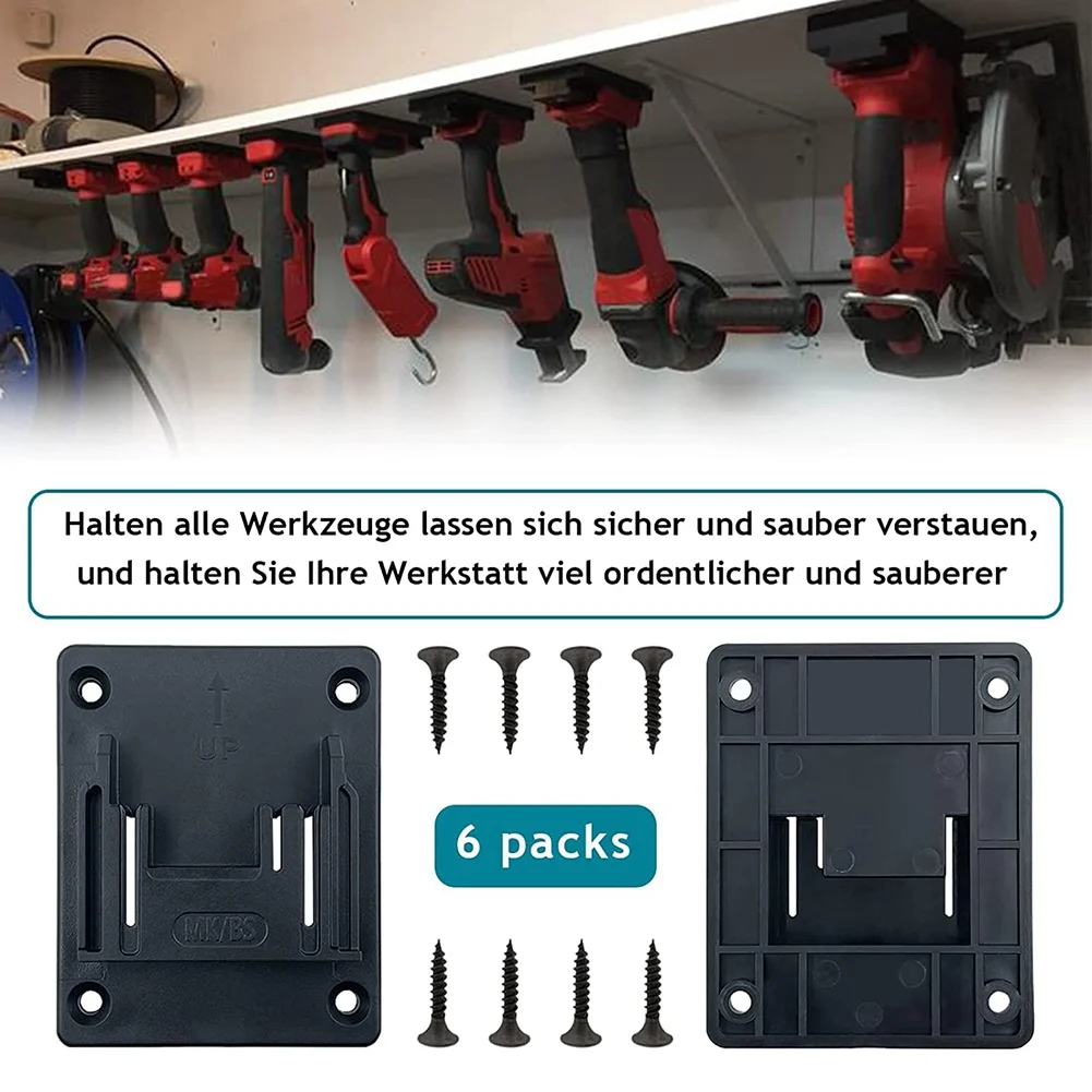 

LNHF 6Pc Electric Tool Holder Wall Mount Power Machine Storage Rack For 14.4-18V Electric Drill Power Tool Base Buckle