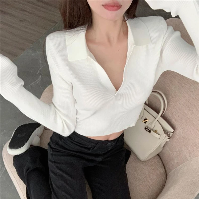 Pullovers Women Tender Chic Street Wear Leisure Lovely New Design Simple Slim Solid Stylish Ulzzang Daily Autumn Retro Feminino