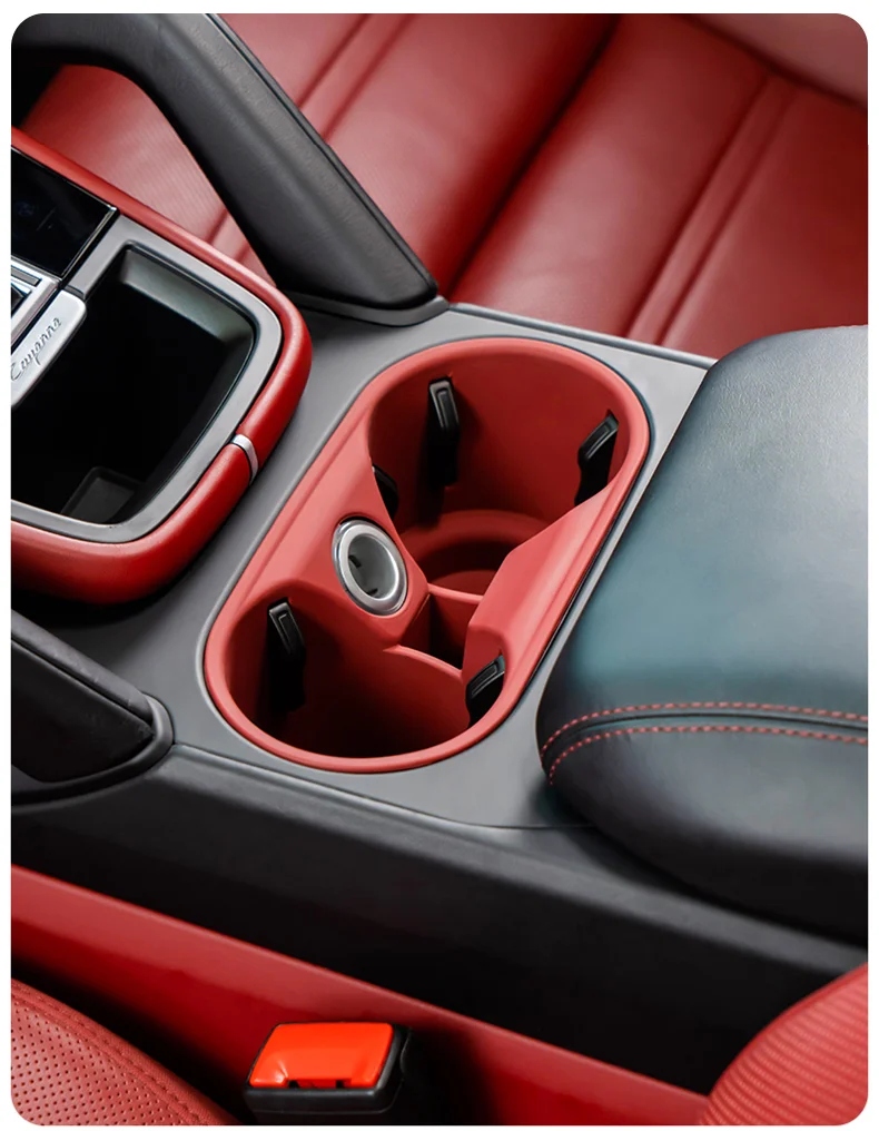 Silikon Auto Tasse Halter Für Porsche Cayenne Macan Center Konsole Flasche Halter Einsatz Anti Slip Trinken Organizer Auto Zubehör – Detail 6