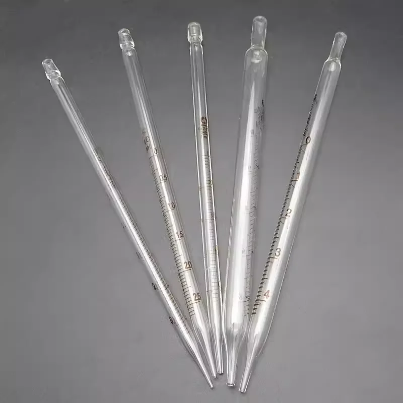 10pcs 1ml 2ml 3ml 5ml 10ml Glass dropper with scale line,Chemical laboratory glass pipette