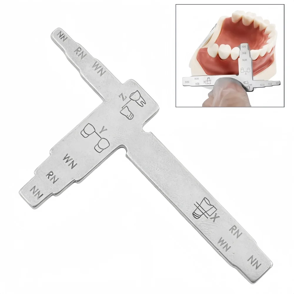 

Dental T Shape Measuring Ruler Tooth Gap Measurement Stainless Steel Angle Ruler Dental Interdental Distance Positioning Tool