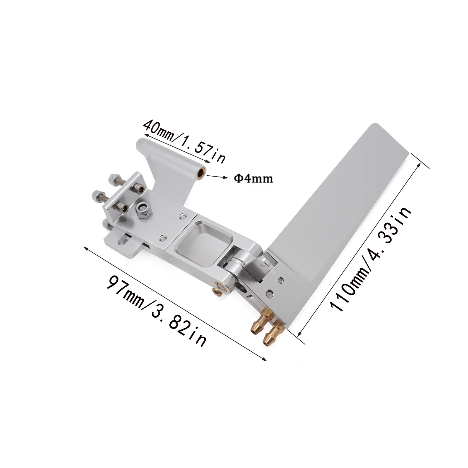 YSIDO RC Boot Aluminium Legierung Marke Neue 75mm 95mm 110mm Metall Saug Wasser Ruder Für Fernbedienung RC Boote CNC Upgrade Teile