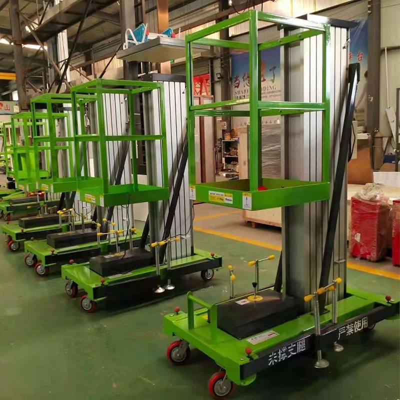 Weather Resistant Single Column Aluminum Lift Outdoor Mobile Hydraulic Vertical Aerial Working Platform
