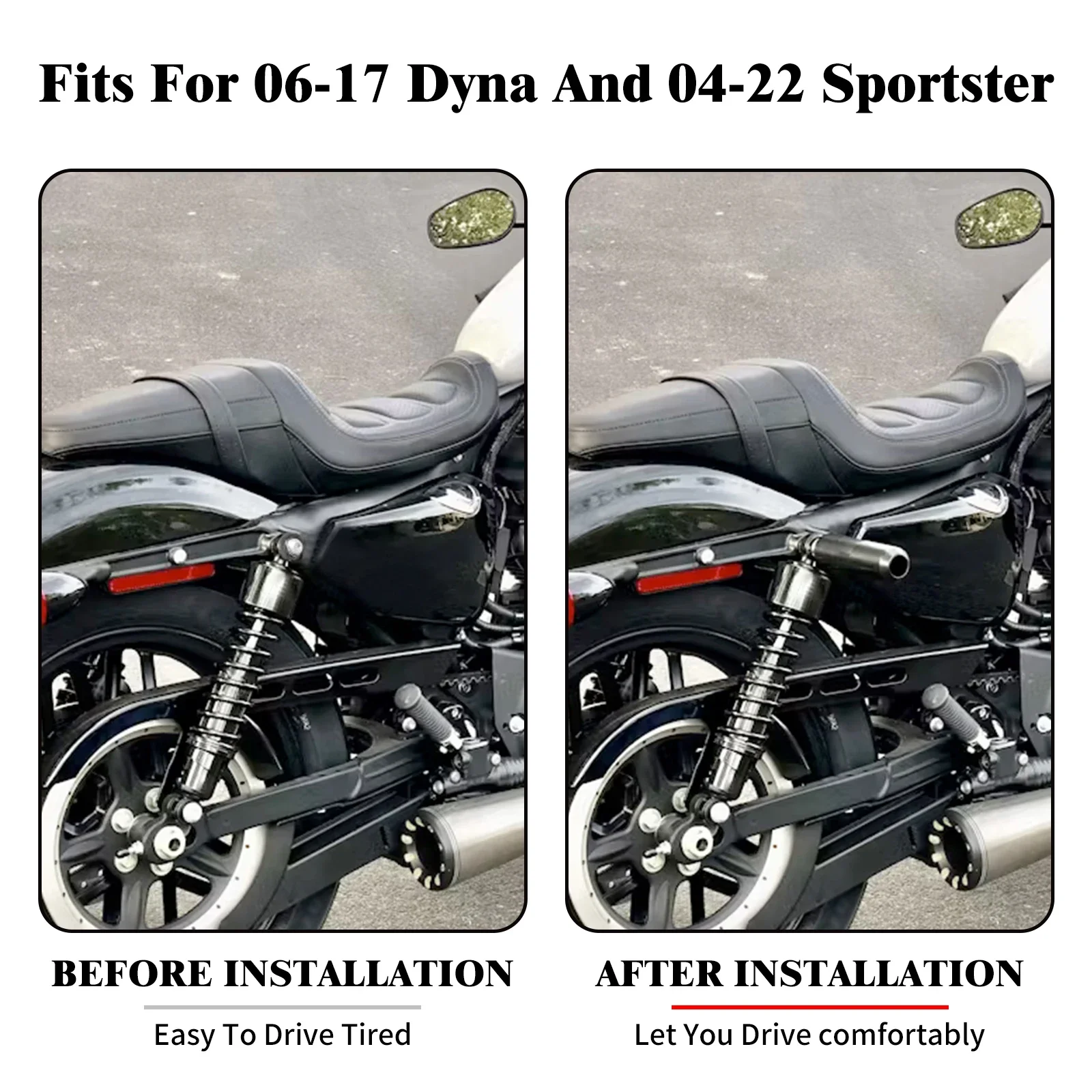 Motorcycle Frame Sliders Upper Shock Mount Crash Bar For Harley Dyna Fat Bob FXDL 06-2017 Sportster XL 2004-22 Falling Protector