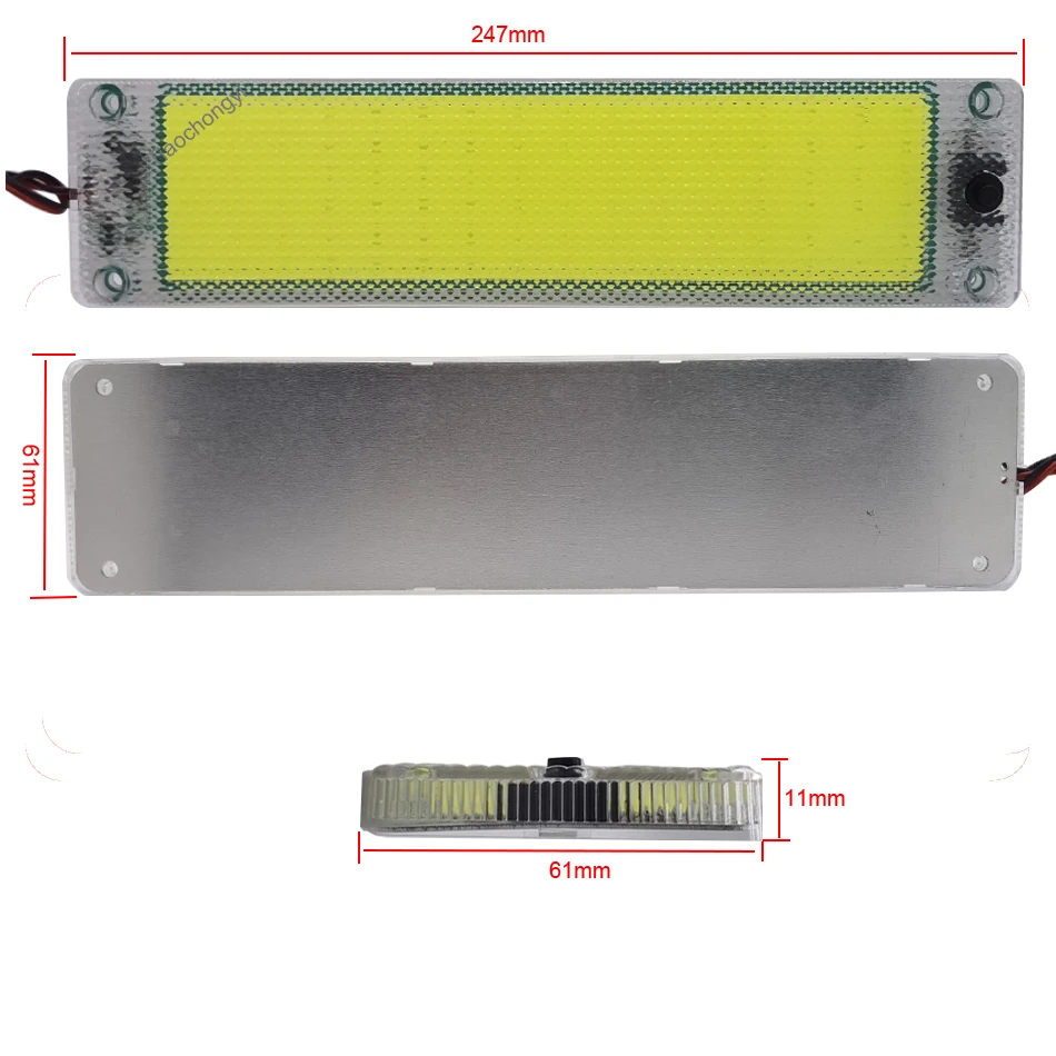 DC12-24V Truck Reading light COB LED Panel 2835 108LEDs Lamp Beads Car Dome Light Waterproof Self-Adhesive Truck Lamp