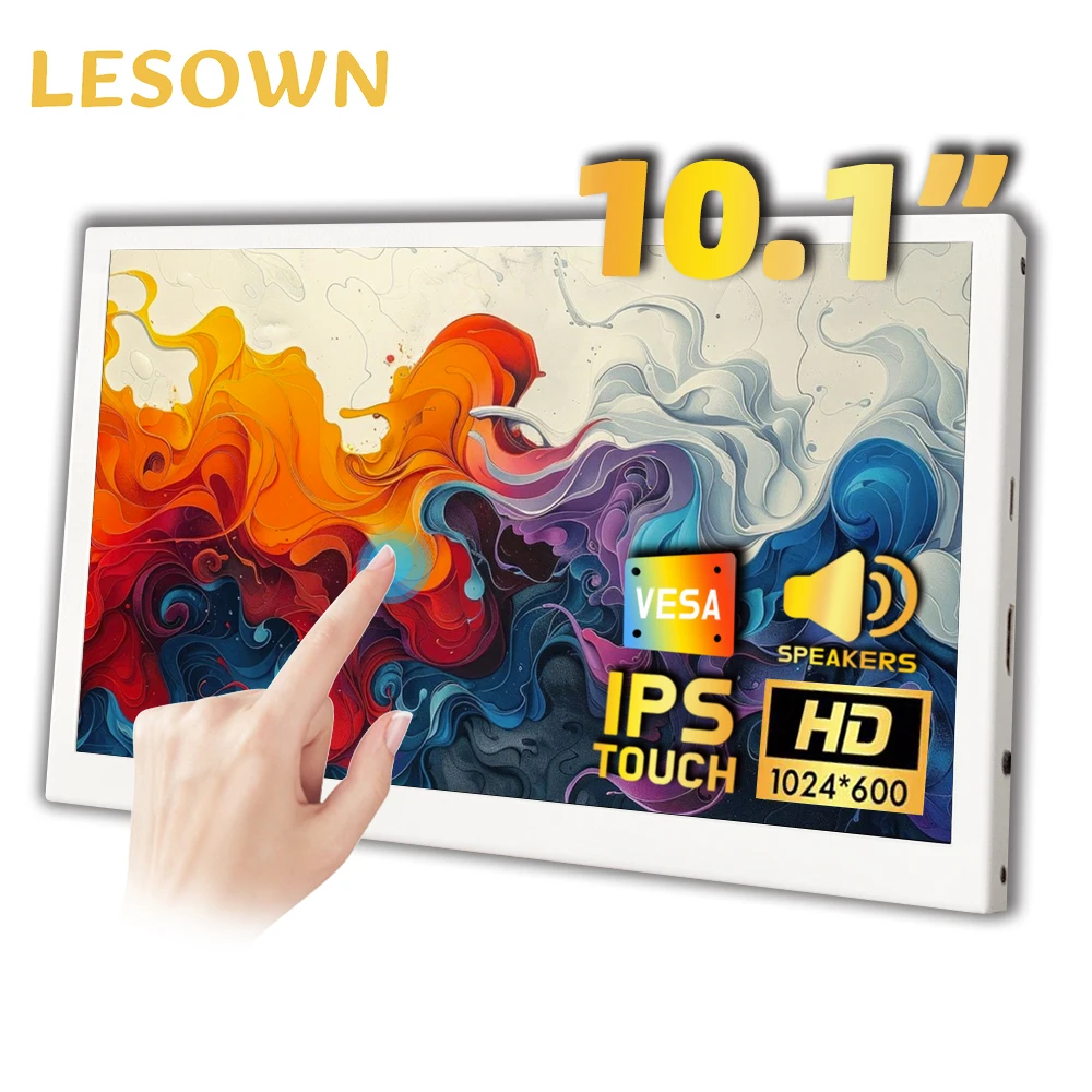 LESOWN Portable Monitors 10 inch Touchscreen HDMI Wide HD IPS 1024x600 10.1