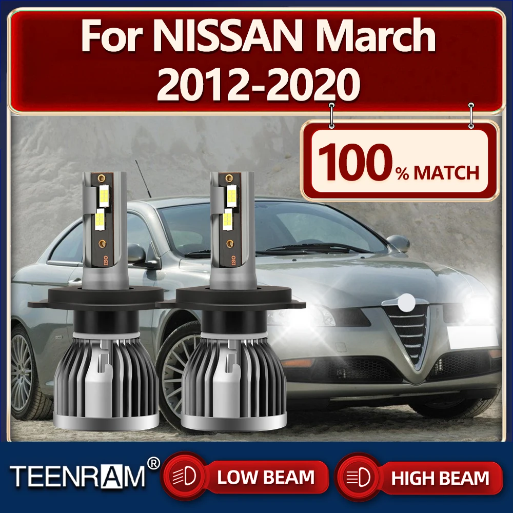 

H4 LED Headlight Bulbs 40000LM Car Lights 6000K White 12V Plug And Play For NISSAN March 2012-2014 2015 2016 2017 2018 2019 2020