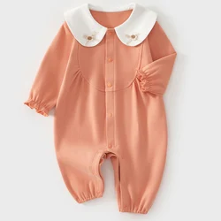 My First Thanksgiving Baby Girl Romper 100% Cotton Peter Pan Collar Baby Jumpsuit Spring Autumn WInter 1st Birthday Infant Cloth