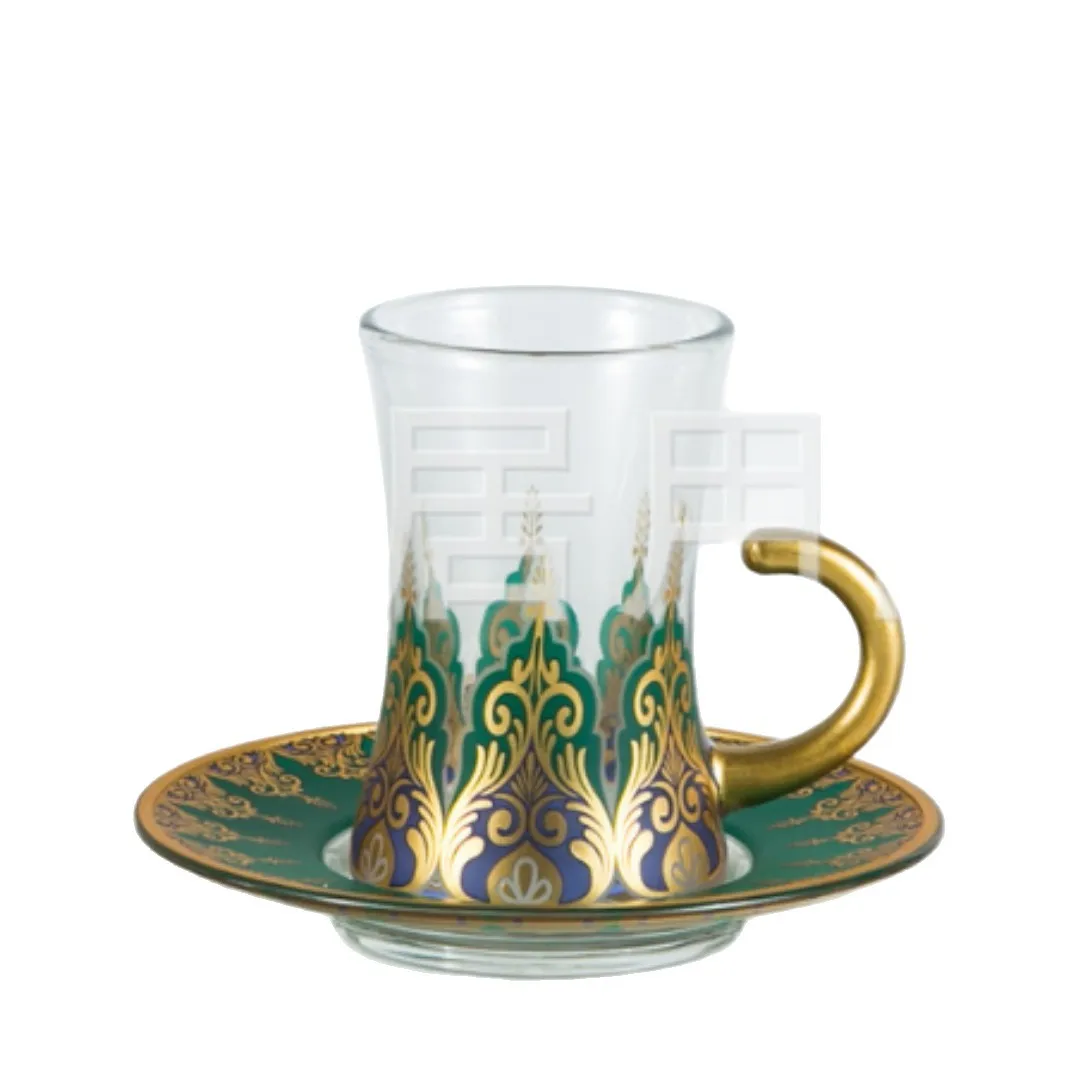 Yjq glass coffee cup saucer tea cup candy cup set gift box exotic light luxury