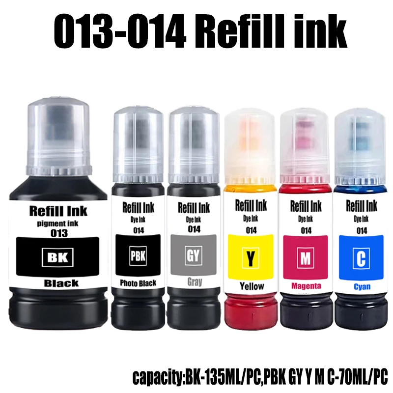 

Совместимый набор чернил для заправки Epson 013 014, пигментные чернила, чернила на основе красителя для принтеров Epson L8168 L8188