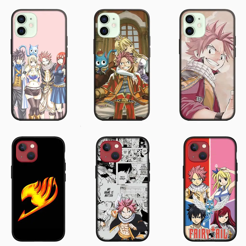 Custodia per telefono Anime Fairy Tail Cover per iPhone 15 14 13 12 Mini 11 Pro X XR XS Max 7 8 Plus + 15 + 8 + custodia morbida