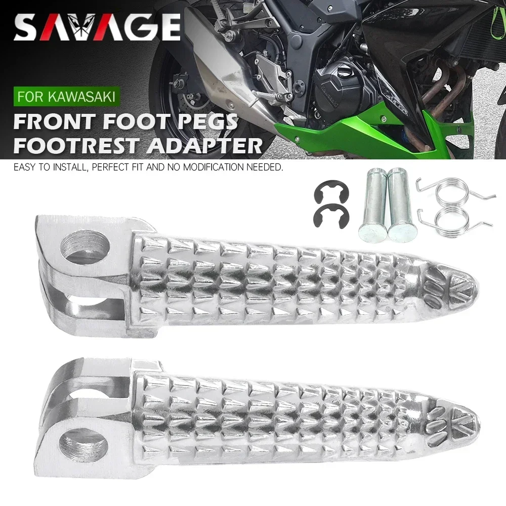 For KAWASAKI Z250 Z300 Z650 RS Z900 SE Z125 VERSYS X300 NINJA 250/R 300 650 Motorcycle Rider Front Foot Pegs Footrest Foot Rest