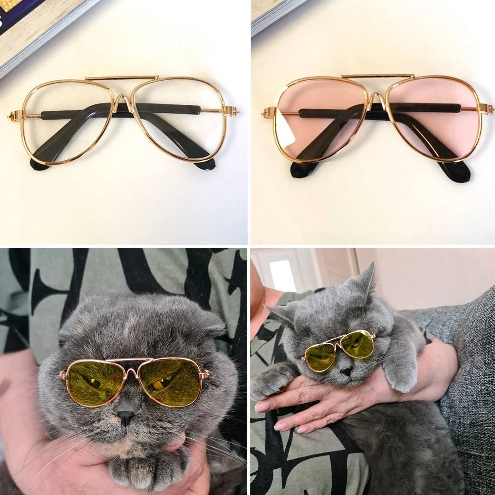 Glasses For a Cat Pet Products Goods For Animals Dog Accessories Cool Funny The Kitten Lenses Sun Photo Props Colored Sunglasses