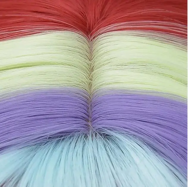 Peruca de cabelo encaracolado curto colorido para mulheres, franja reta