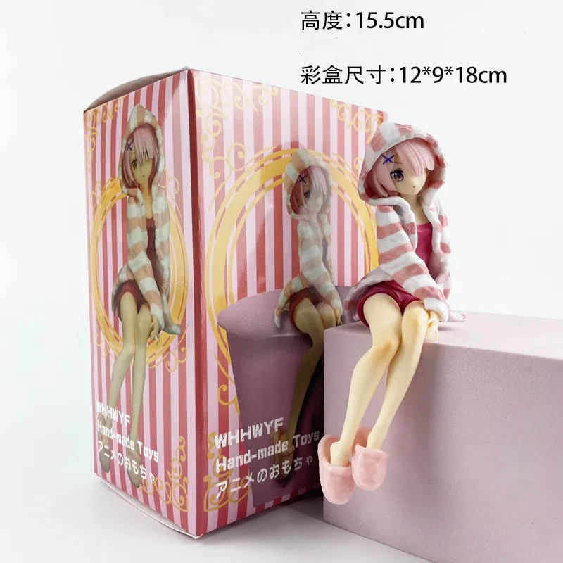 Nouveau 15 cm Anime Ram Rem q-version posture assise figurine PVC modèle Statue jouets poupée bureau décor cadeaux à collectionner en boîte