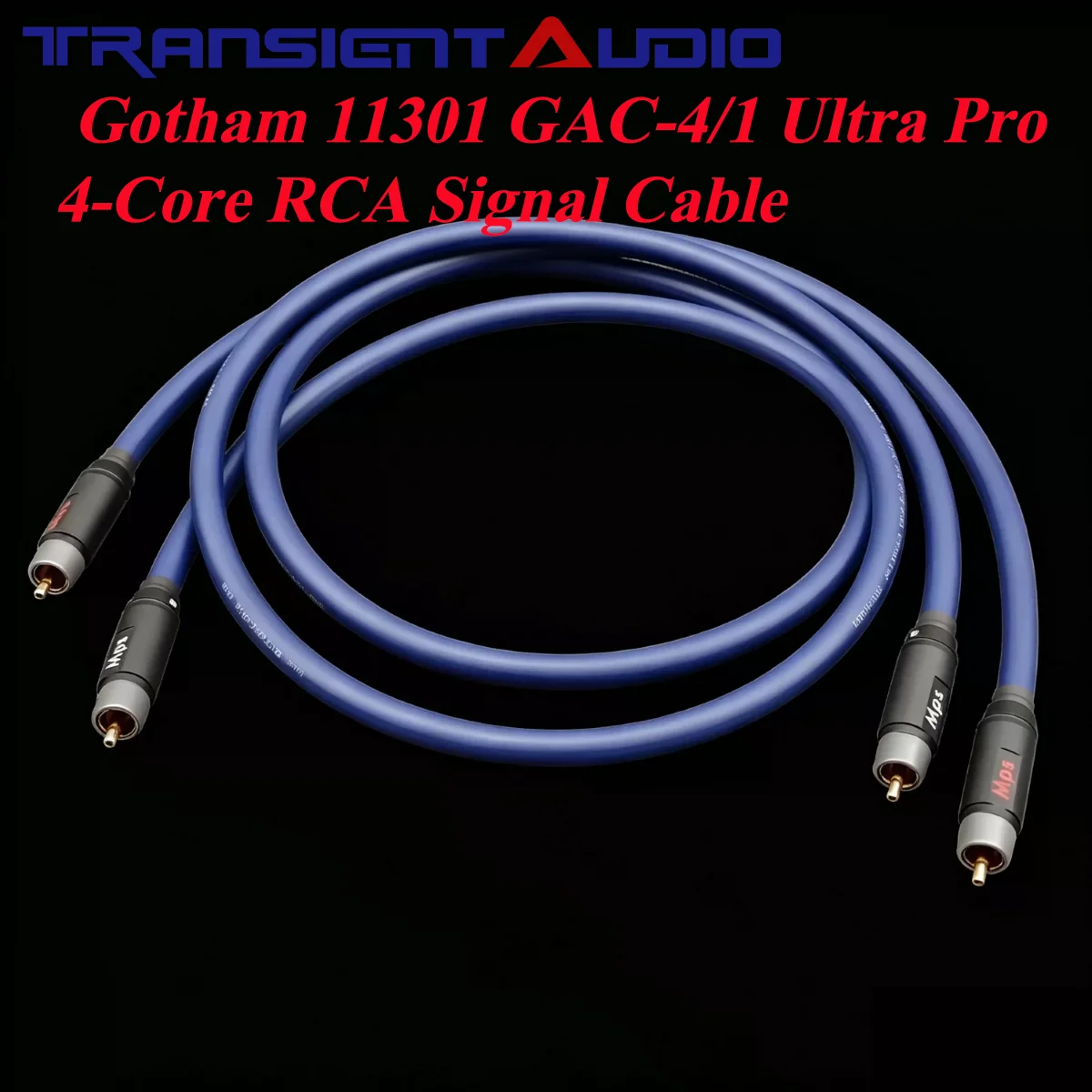 TRANSIENTHI-FIAUDIO Swiss Gotham 11301 Flagship 4-Core RCA Audio Interconnect Cable for Amplifier – Dual Phono Signal