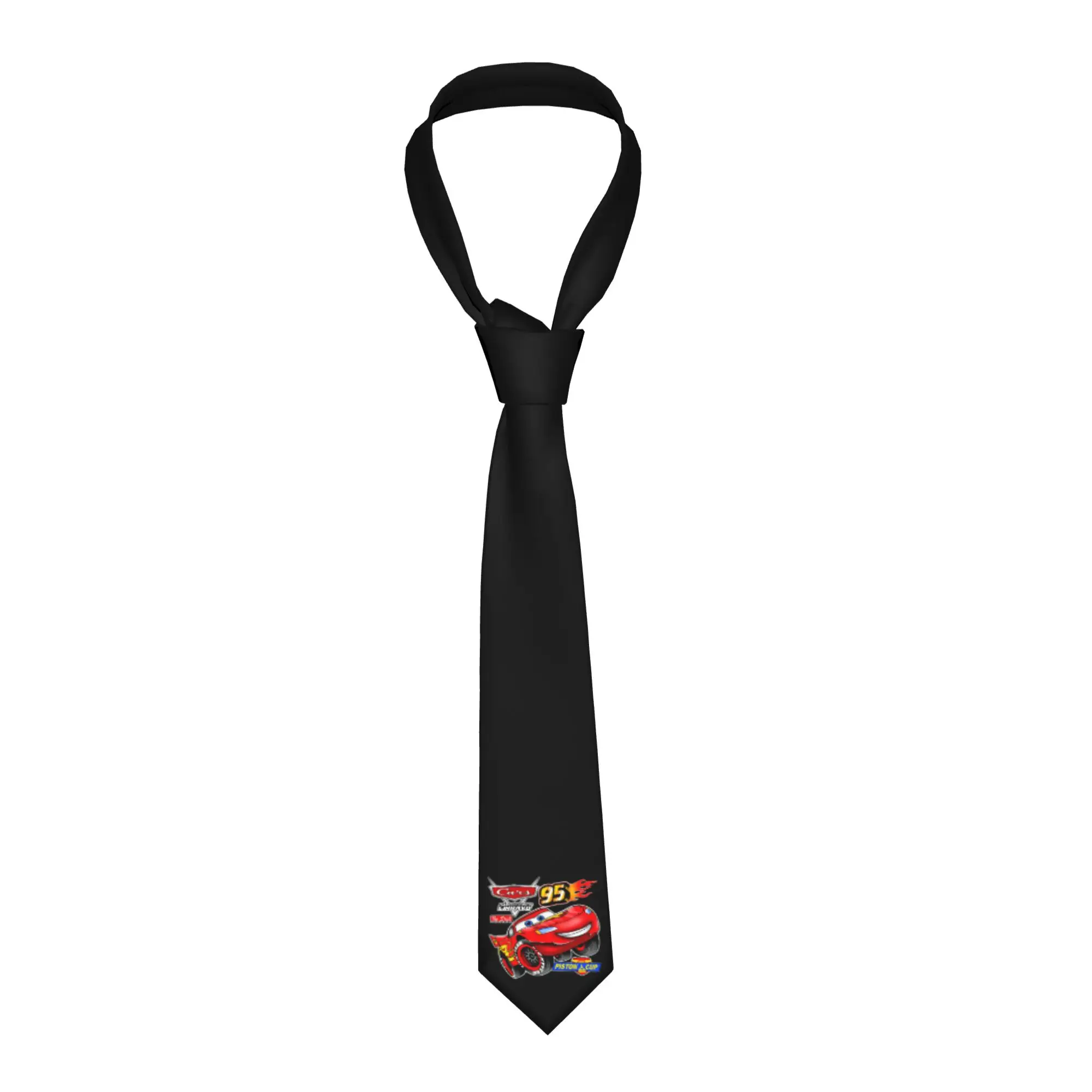 

Мужской персонализированный шелковый галстук с забавным изображением мультяшных машинок, включая Лайтнинг Маккуин из «Тачек 95», для офиса