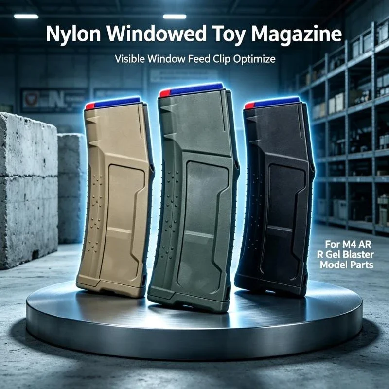 Durable Nylon Windowed Toy Magazine Visible Feed Clip For M4 AR Gel Blaster Model Upgrade Attachments Black OD Green