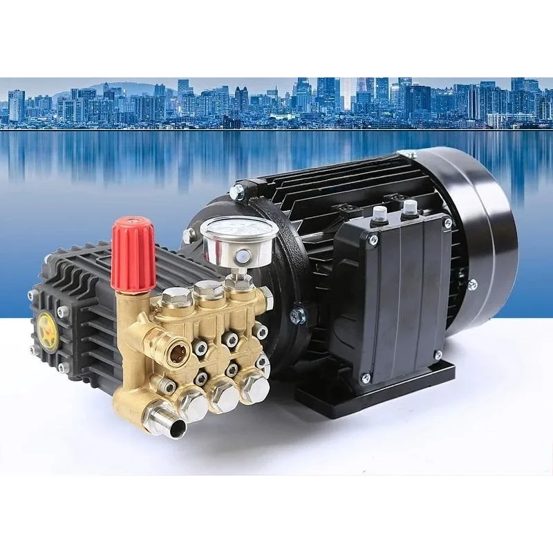 220V 1.6KW Commercial High Pressure Washer Plunger Pump Motor Pump Head Boost Device For Car Wash Mist Spraying Cleaning view 4