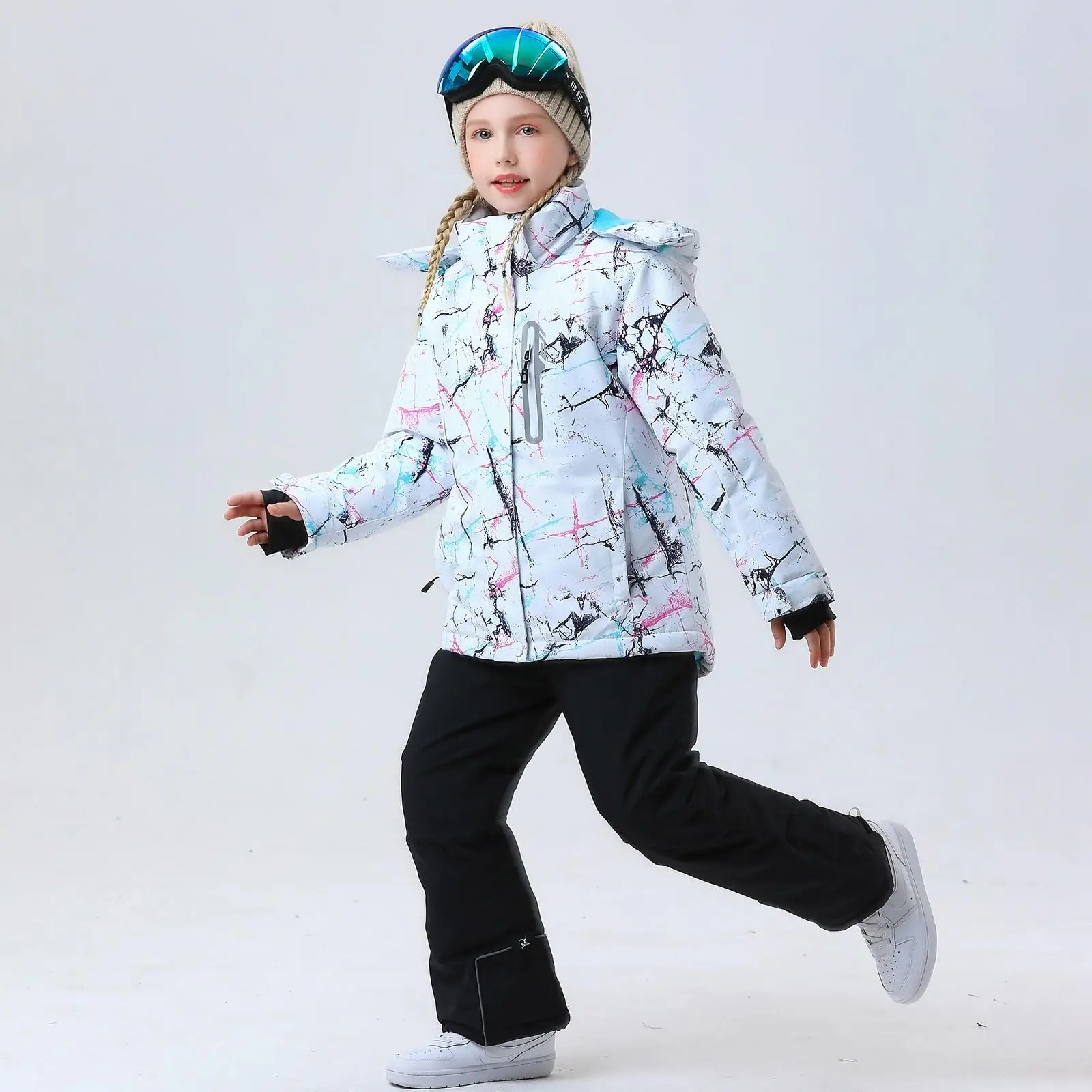 Traje de esquí de nieve para niños de invierno, mono de terciopelo para niñas, monos para niños, ropa cálida para niños, ropa impermeable para niños