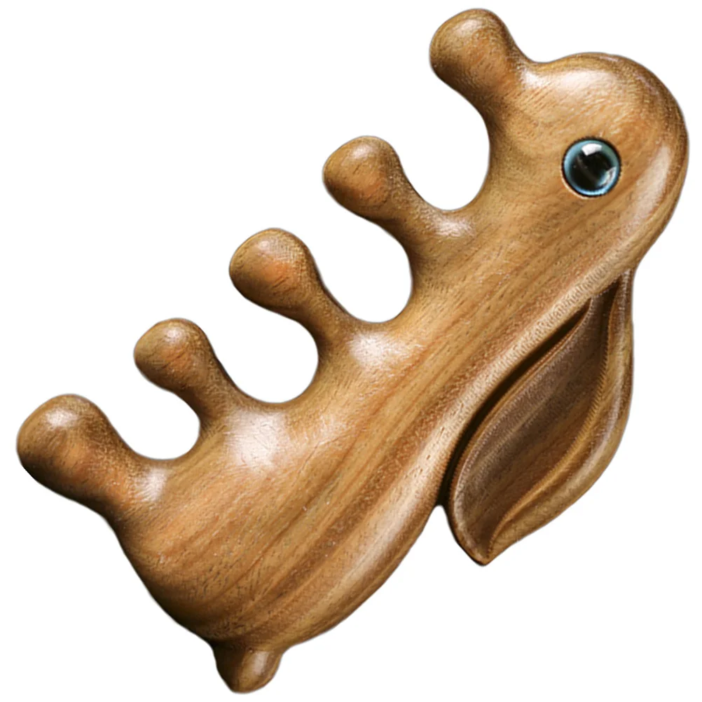 

Wide Tooth Natural Wood Rabbit Scalp Massage Comb Anti Static Hairbrush Massage Tool for Neck and Head Relaxation