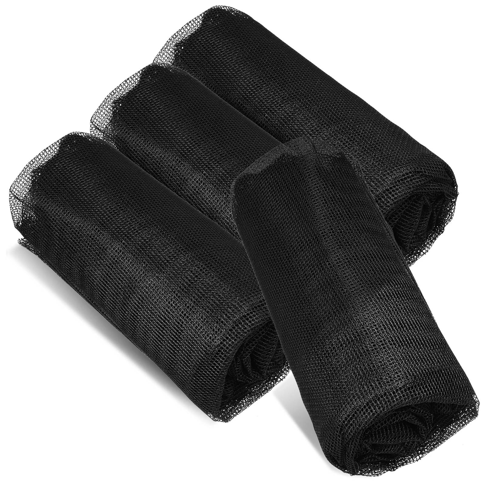 

4 pcs Black 80cm Polyester Mesh Covers for Rain Barrels Water Buckets Drawstring Design Keeps Clean Collect Rainwater Outdoor