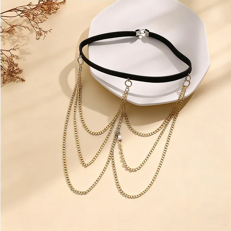 سلسلة مربط صدر مثيرة للرجال على الطراز القوطي - مجموعة مجوهرات على شكل صدر على طراز فاسق للحفلات ولعب الأدوار للبالغين