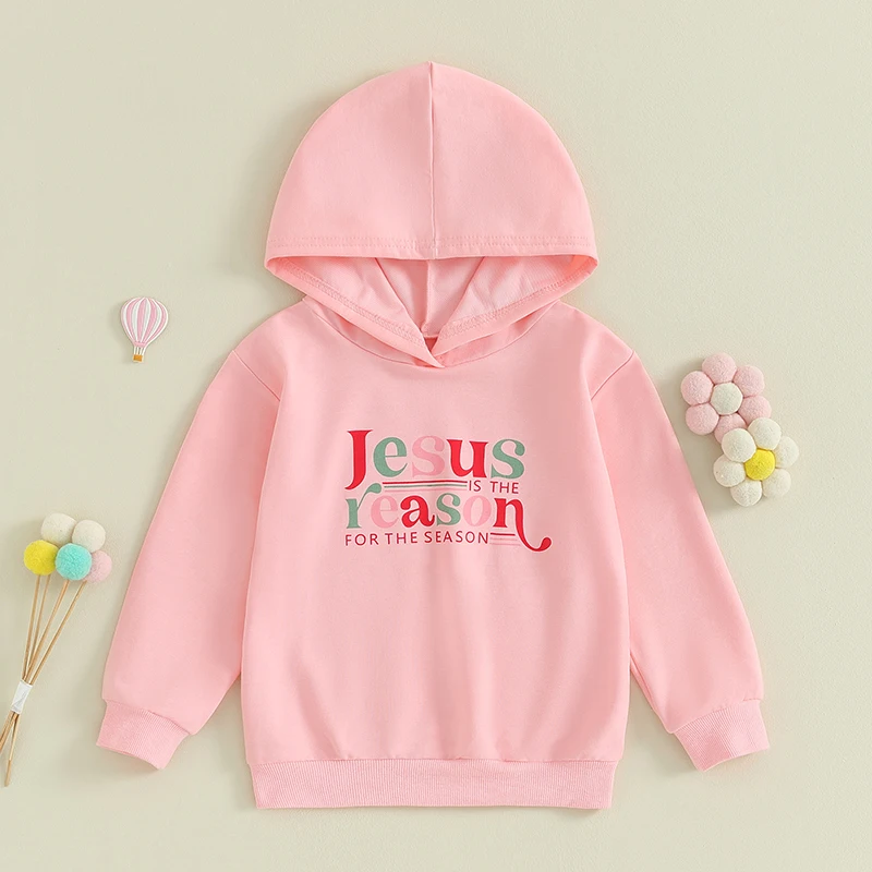 Children s Girls Hoodie Stylish Long Sleeve Hooded Sweatshirt with Printed Letters Perfect for Everyday Casual Wear