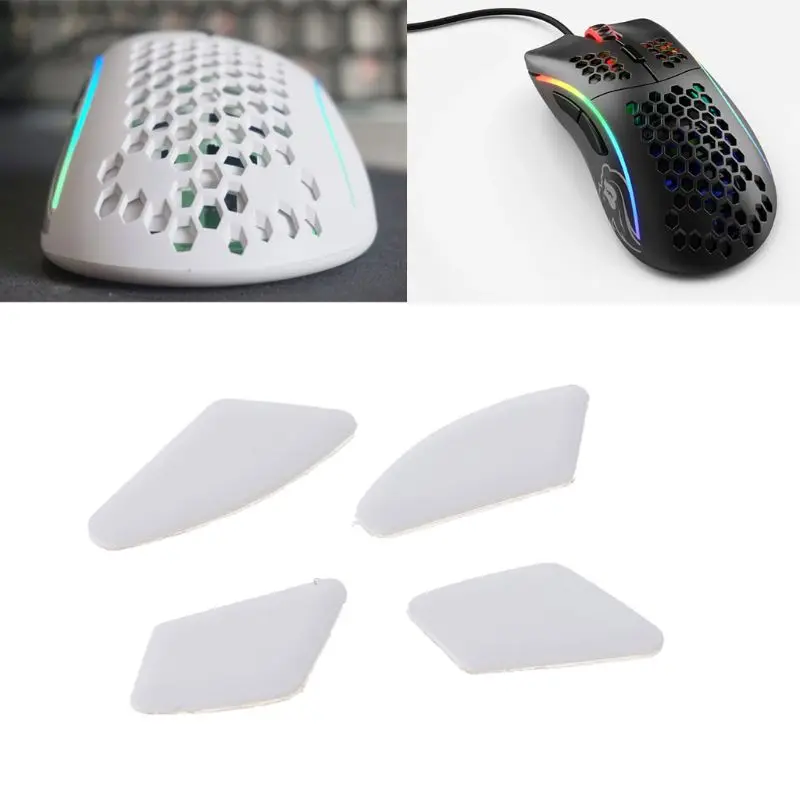 1 set/pack Enhanced Tiger Gaming Mouse Skates Feet For Glorious Model D White Glides Curve Edge Enhanced Version