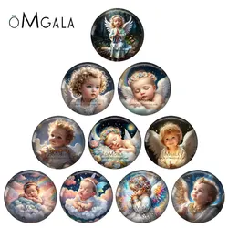 Vintage Lovely Angel Baby Art Paintings 12mm/18mm/20mm/25mm Round photo glass cabochon demo flat back Making findings