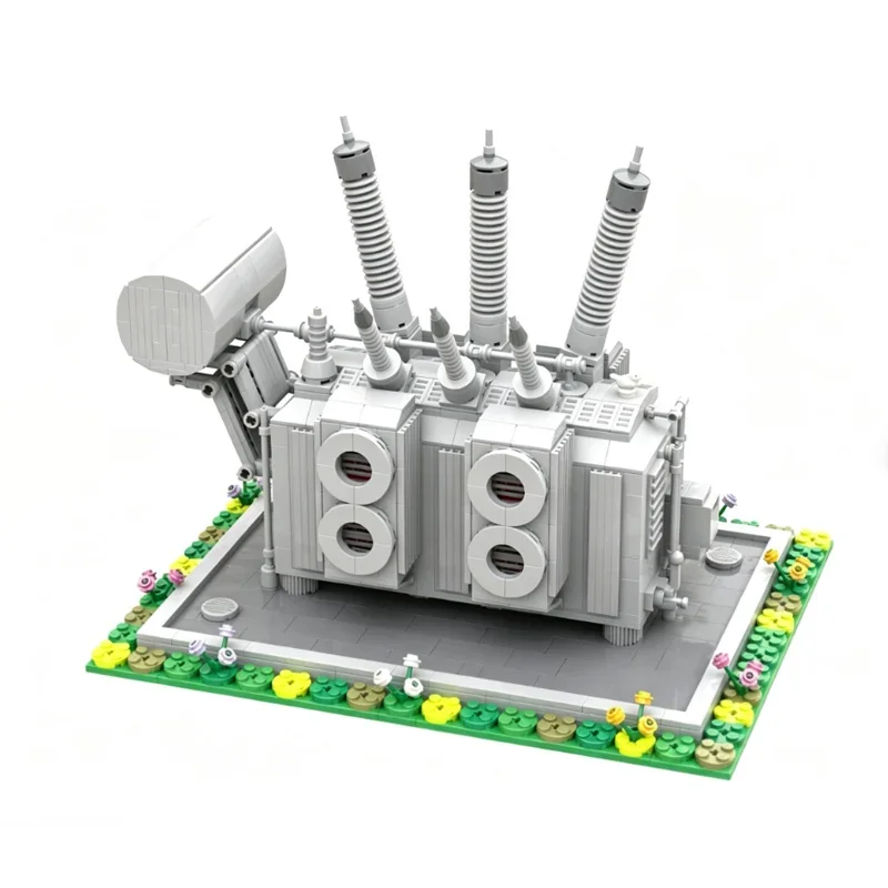 Urban Street View Power System Modular Building High-Voltage Transformer Station Building Block Technology Gift Assembly Toy DIY