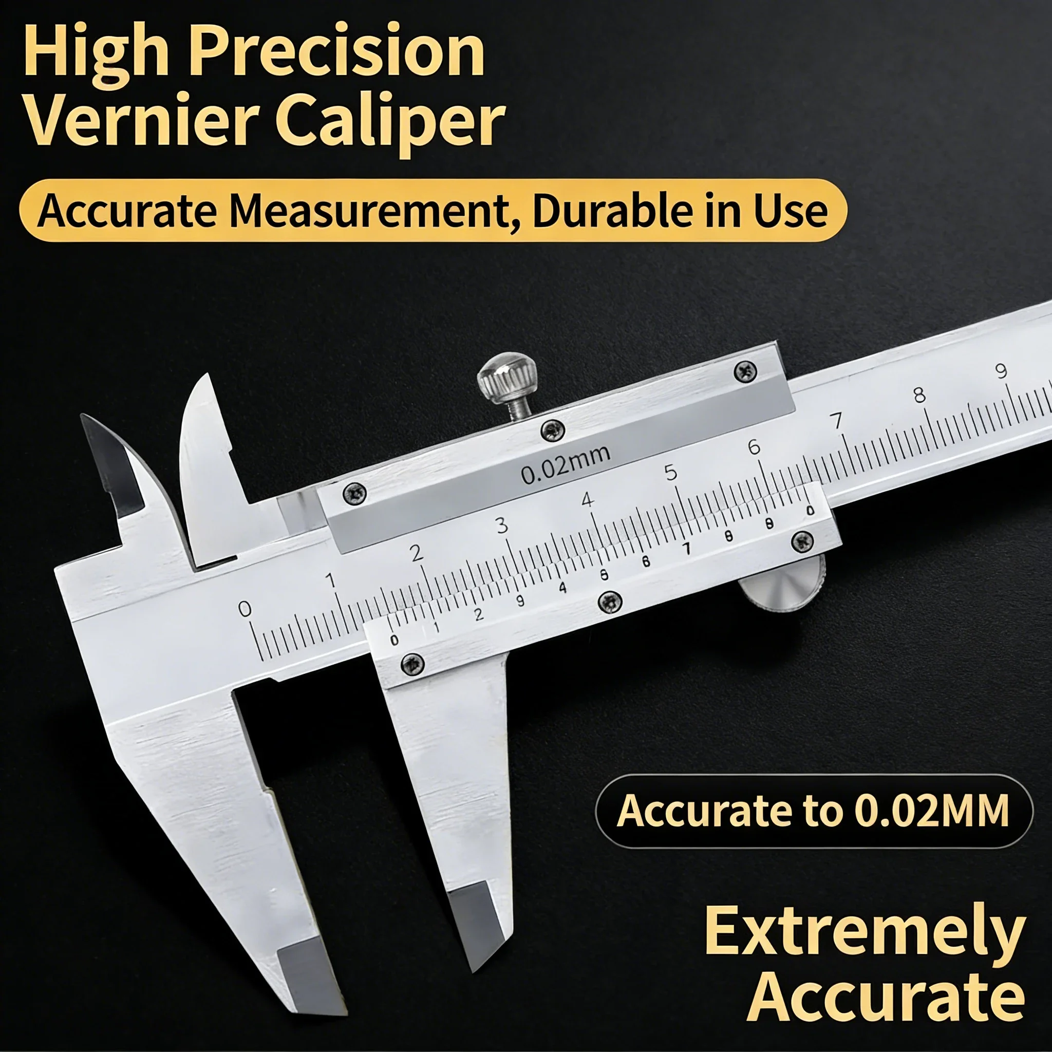 0-150/200mm Stainless Steel Caliper | Industrial Grade High-Precision Vernier Gauge | Portable Measuring Tool