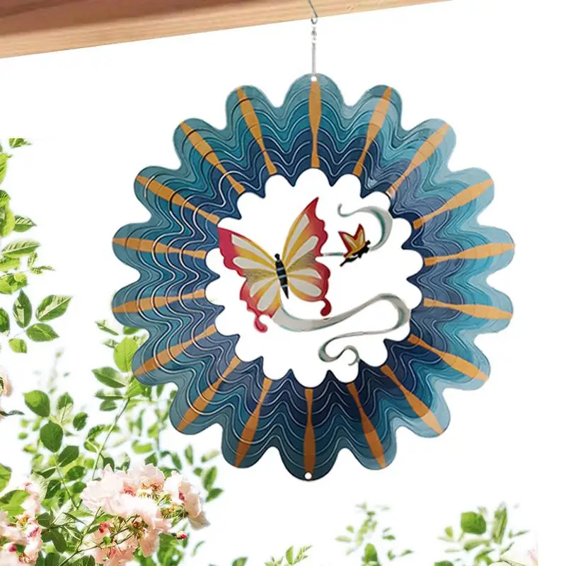 

Flowing Butterfly Wind Spinner 3D Rotating Wind Chimes Pendant Yard Garden Hanging Decor Wind Catcher for Home Decorations