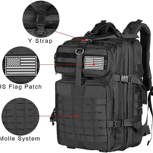 Qt & Qy-Men Tactical Mokings, Outdoor Travel Scholarships, EDC Molle Pack for Trekking and Hunting, School Package, 50L, 3p 10 Main Sales Backpack 50 L - №2