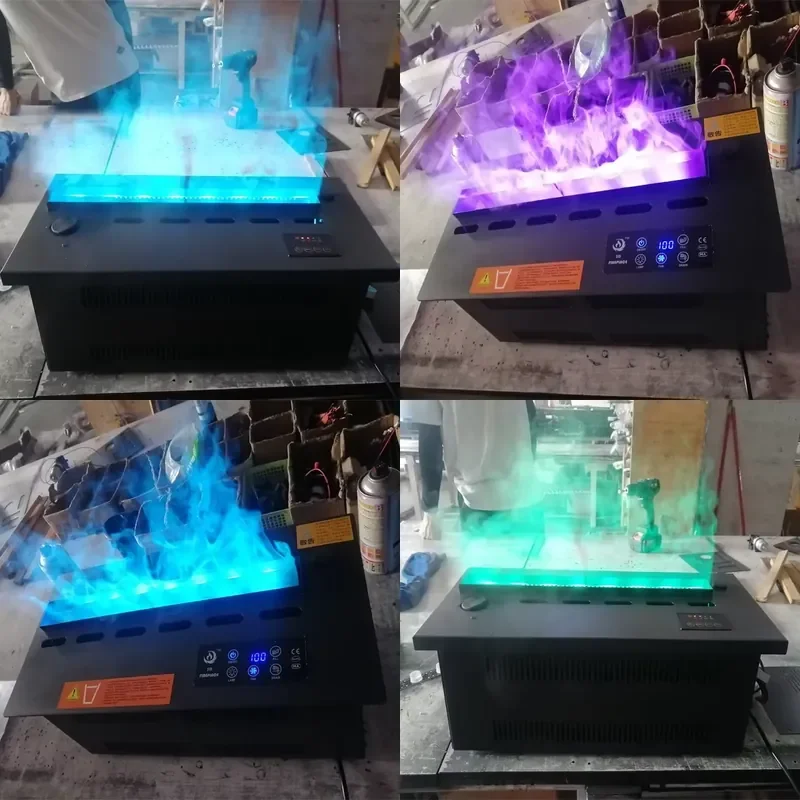 Modern 3D Water Electric Fireplace Steel Insert 7 Color Flame Sound Bluetooth APP Remote Control Home Heating Decor