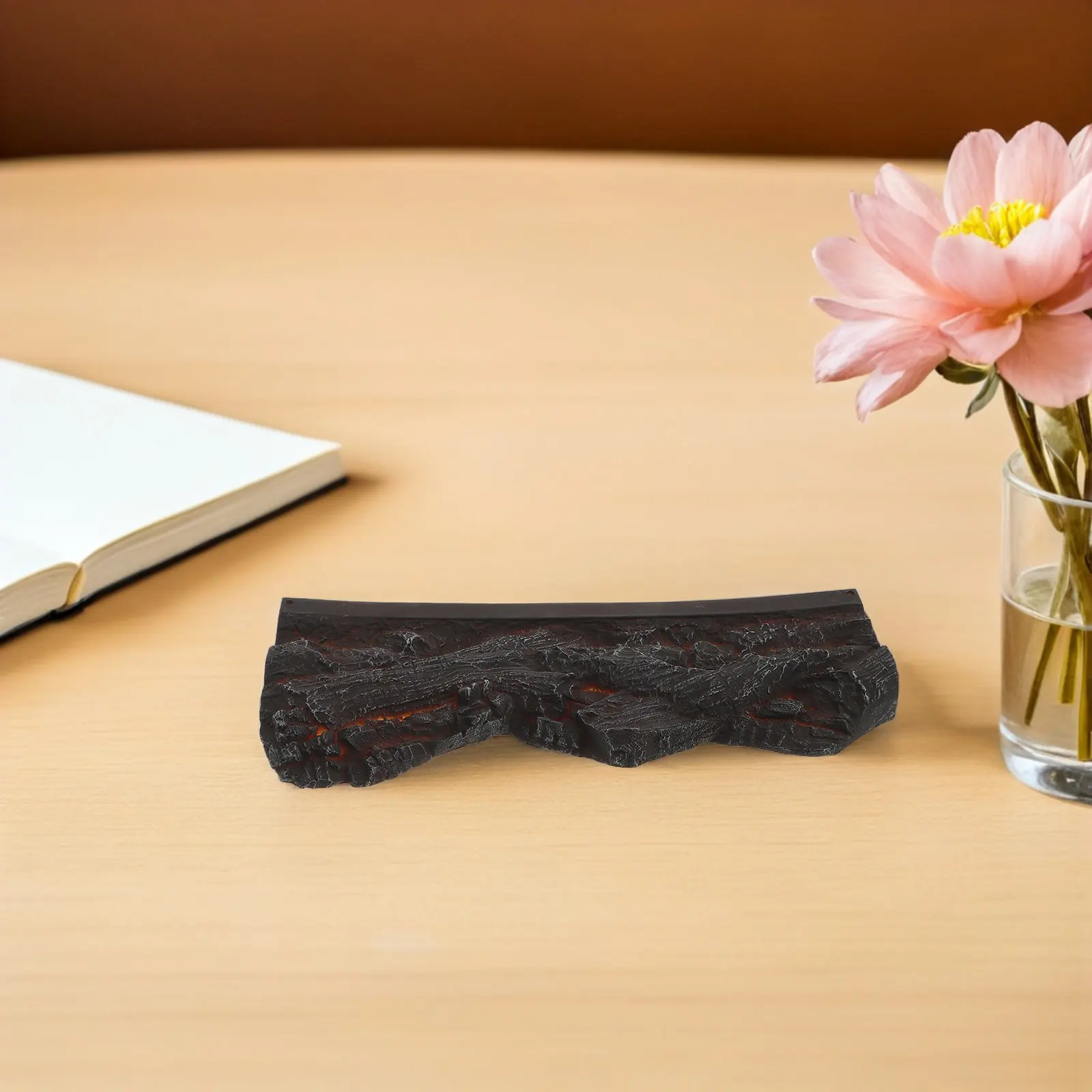 Decorative Fireplace Log Faux Charred Firewood Resin Rustic Log Decor Indoor Fireplace Mantel Display Farmhouse Accent
