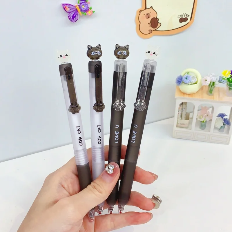 

36pcs/lot Creative Cat Pow Press Gel Pen Cute 0.5mm Black Ink Neutral Pens For Writing Office School Supplies