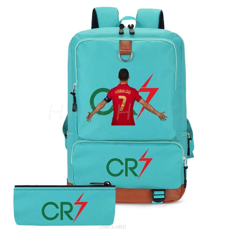 Hot CR 7 Backpack 2Pcs Waterproof Backpack Casual Travel Backpack Women Men Large Capacity Travel Laptop Backpack School Bags