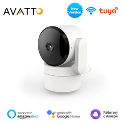 AVATTO Tuya WiFi Indoor Smart Security Camera 2MP HD Infrared Night Vision Motion Sound Detection Monitor Panoramic Patrol