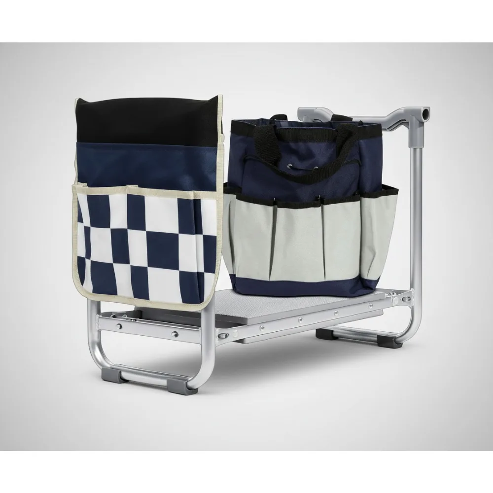 

Heavy Duty Garden Kneeler Seat with Tools Pouch, Foldable Stool for Seniors Women Gardening Comfort