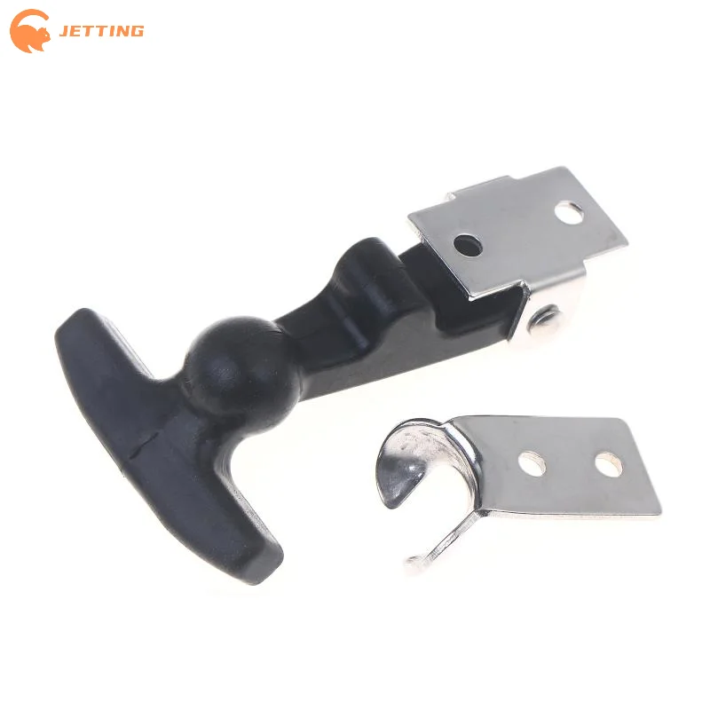 

(New) T-shaped Drawer Latch For Coolers Boats Rubber Hood Catch With Bracket Elastic Stainless Steel Rubber Hood Catch Flexible