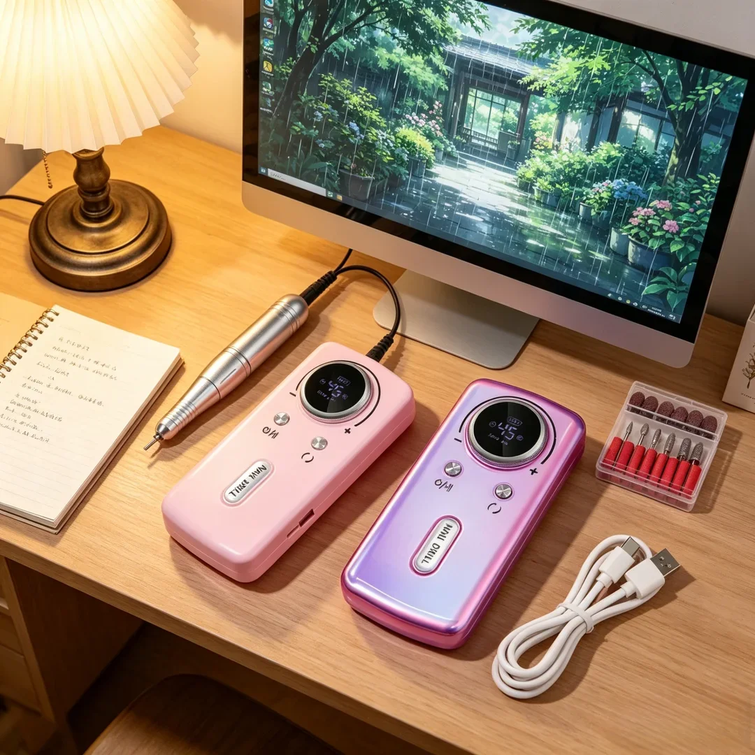 Ethereal 45000RPM Nail Drill Machine Electric Portable Nail File Rechargeable Nail Sander for Gel Nails Polishing For Home