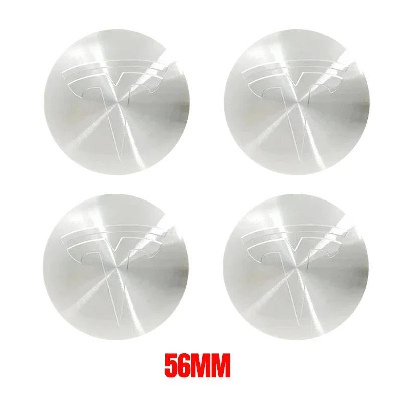4 stuks 56mm Tesla wieldoppen logo sticker van hoge kwaliteit voor Tesla Model 3 Y S X Gepersonaliseerde autosticker Autoaccessoires