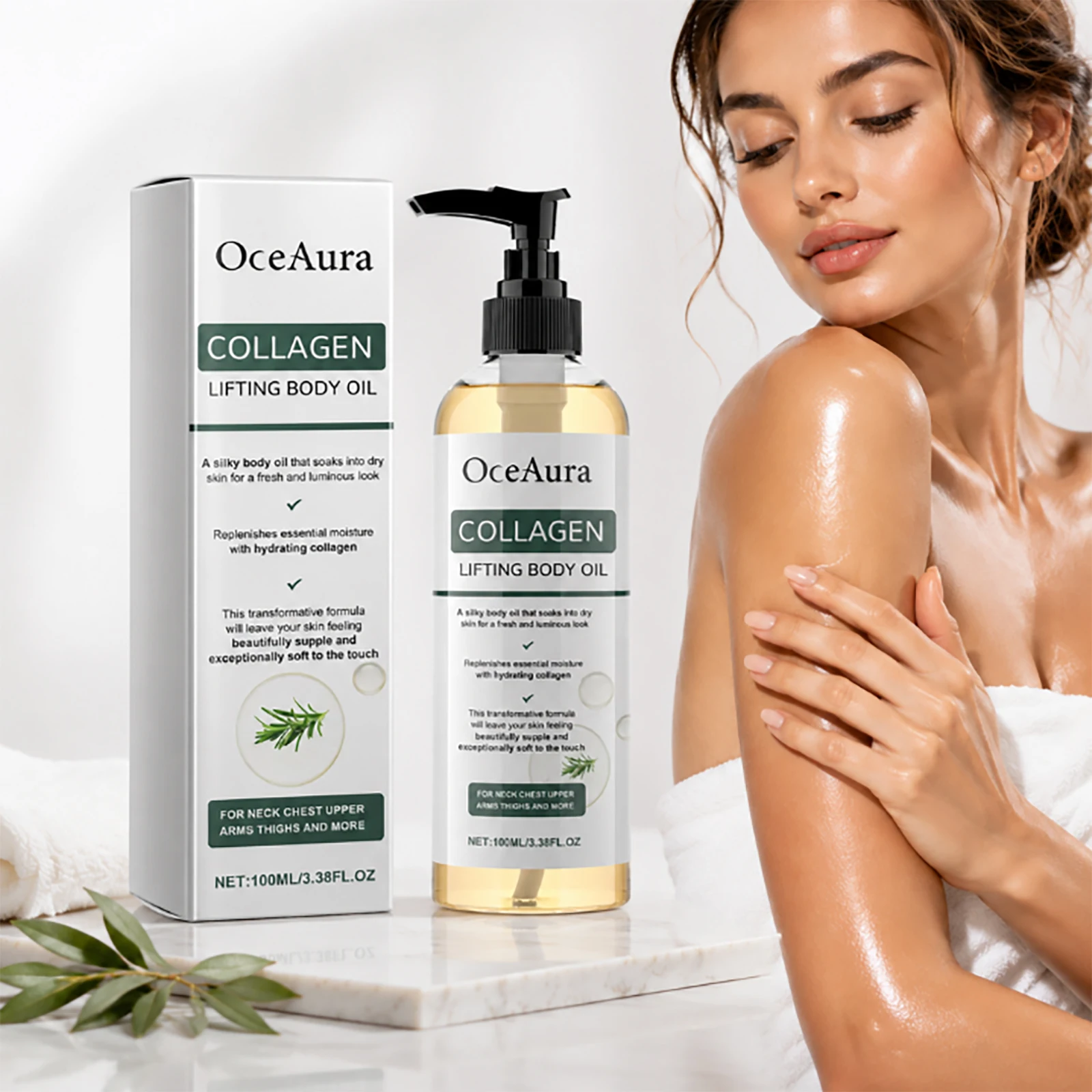 Collagen Firming Body Oil Hydration Moisturizing Whole Body Increased Skin Elasticity Smooth Non-greasy Rosemary Body Oil 100ml
