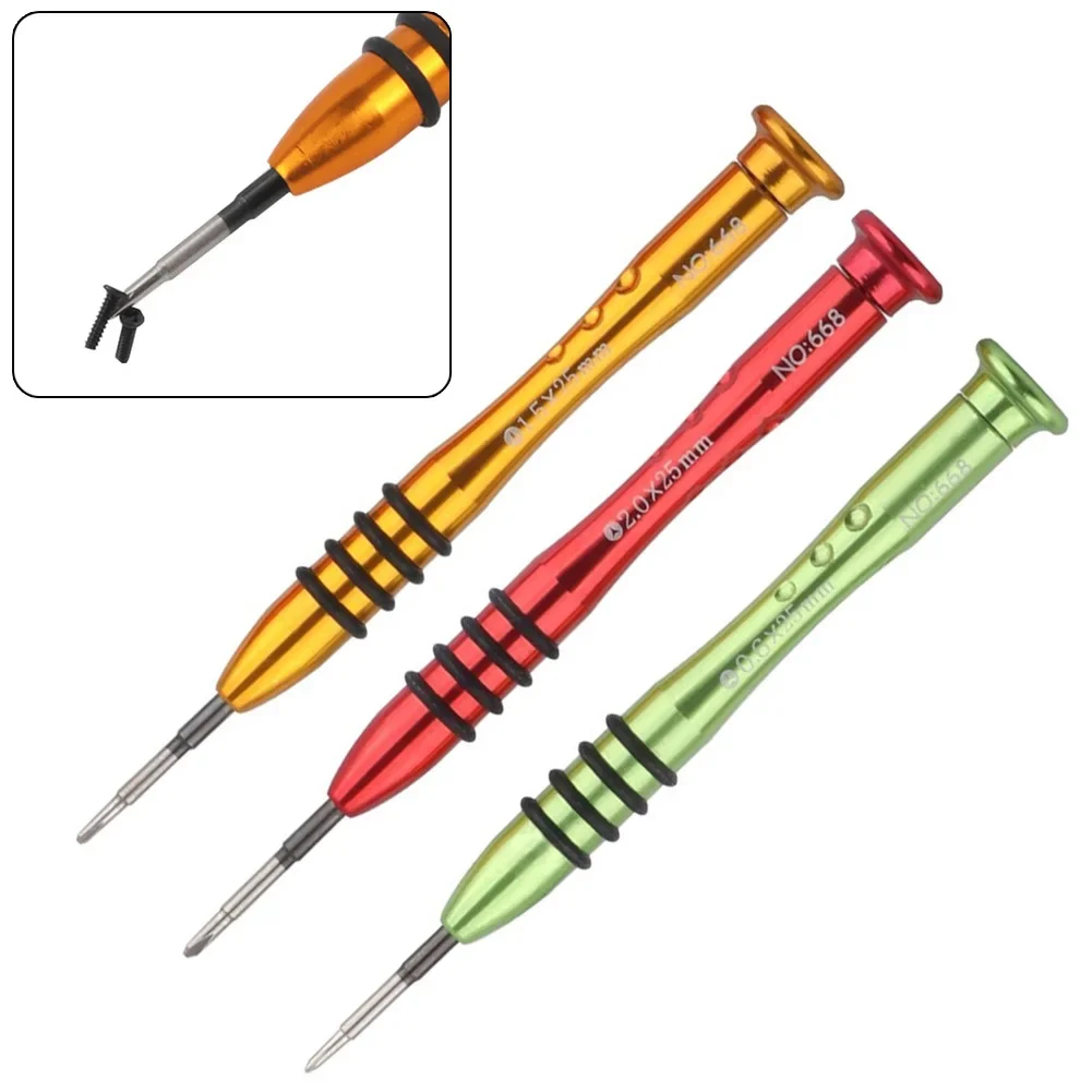 Phone Repair Screwdriver Kit Tool Y0.6/Y1.5/Y2.0 120mm 3 Pcs Aluminum Alloy Easy Operation For Phone For Watch