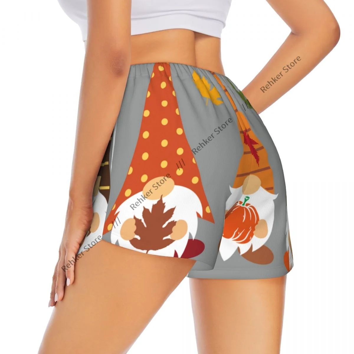 

Женские шорты для йоги «Hello Fall Gnomes Harvest» с иллюстрацией, легкие спортивные быстросохнущие дышащие шорты для бега на открытом воздухе